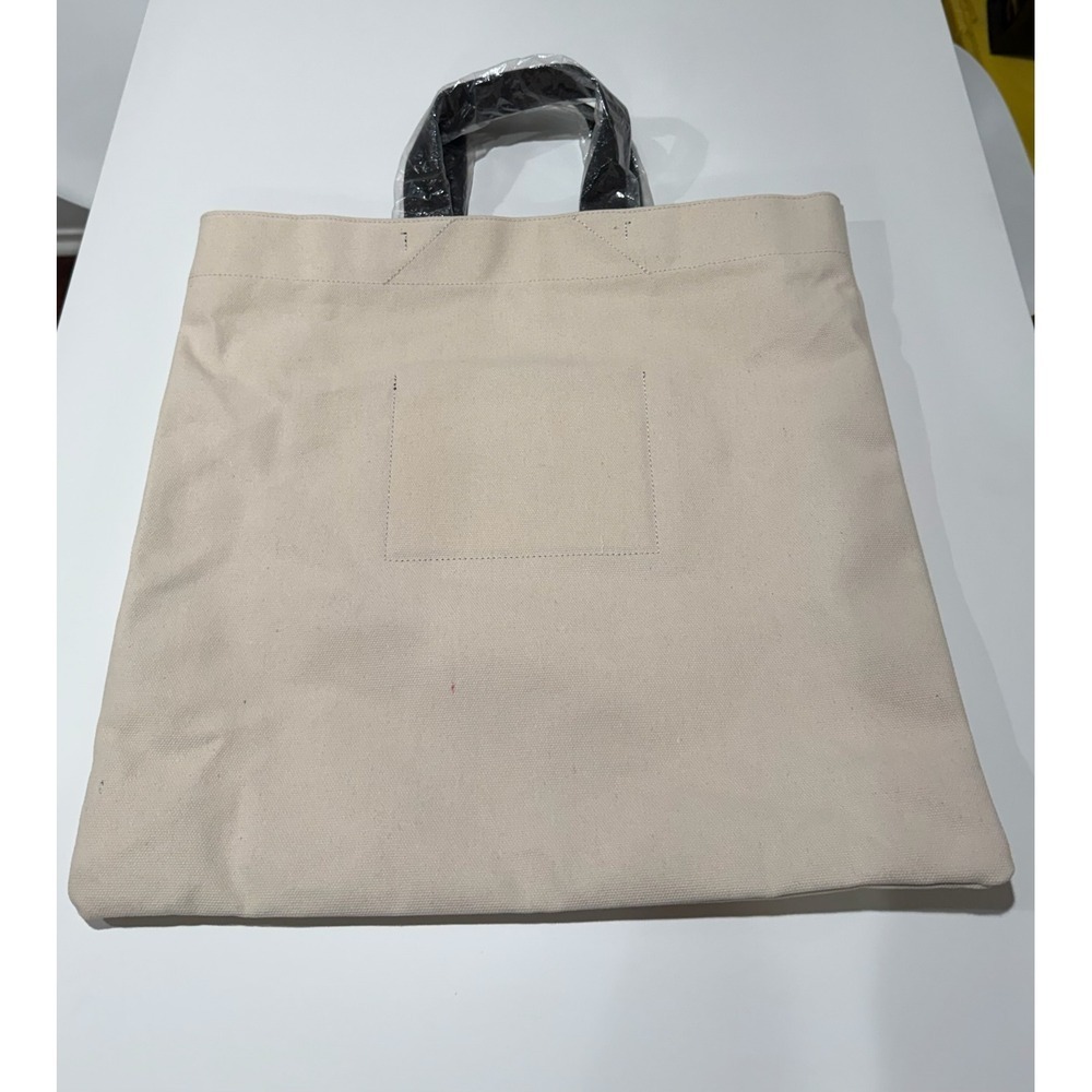 Suitsupply Canvas Tote Bag Cream Black Logo Shopper Shoulder Bag NEW - Picture 3 of 4